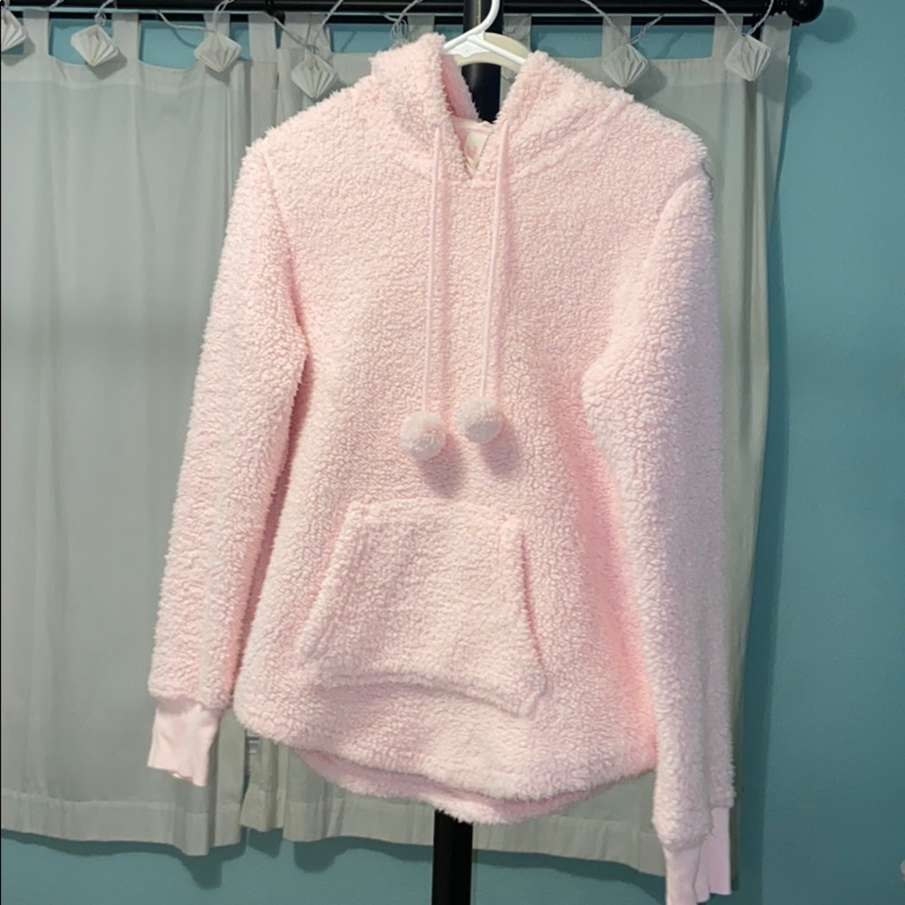 Pastel Pink Sherpa Hoodie